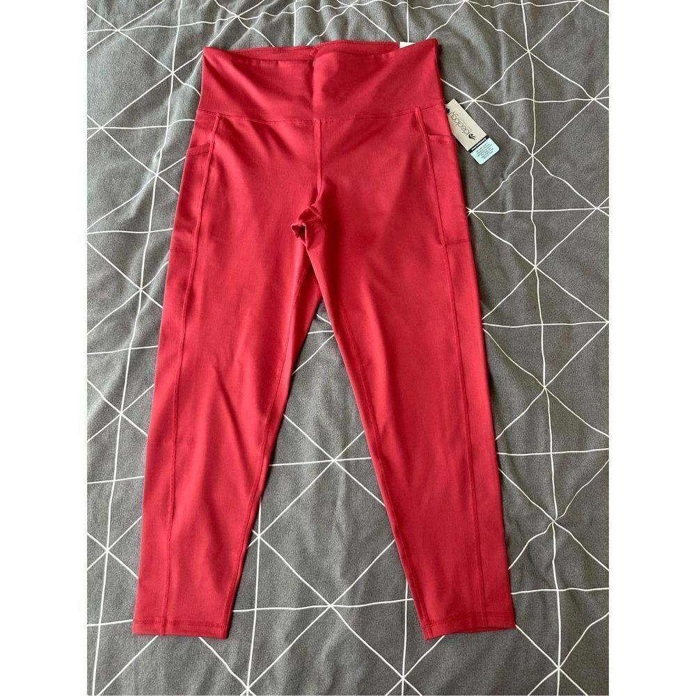 Ideology Red High-Waited Side-Pocket 7/8 Length Leggings Size Large